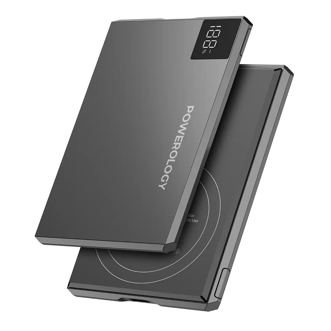 باور بانك Powerology Tender MagSafe نحيف بسعة 5000mAh – رمادي