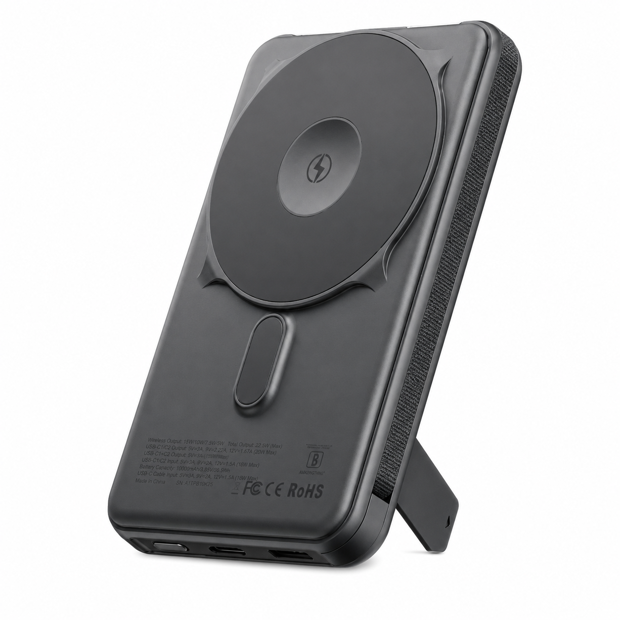 باور بانك AmazingThing Thunder Pro MagStand بسعة 10000mAh – أسود