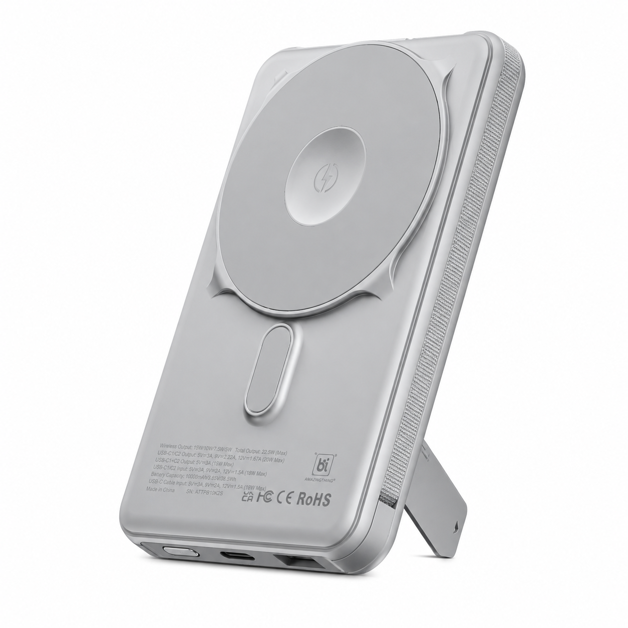 باور بانك AmazingThing Thunder Pro MagStand بسعة 10000mAh – رمادي