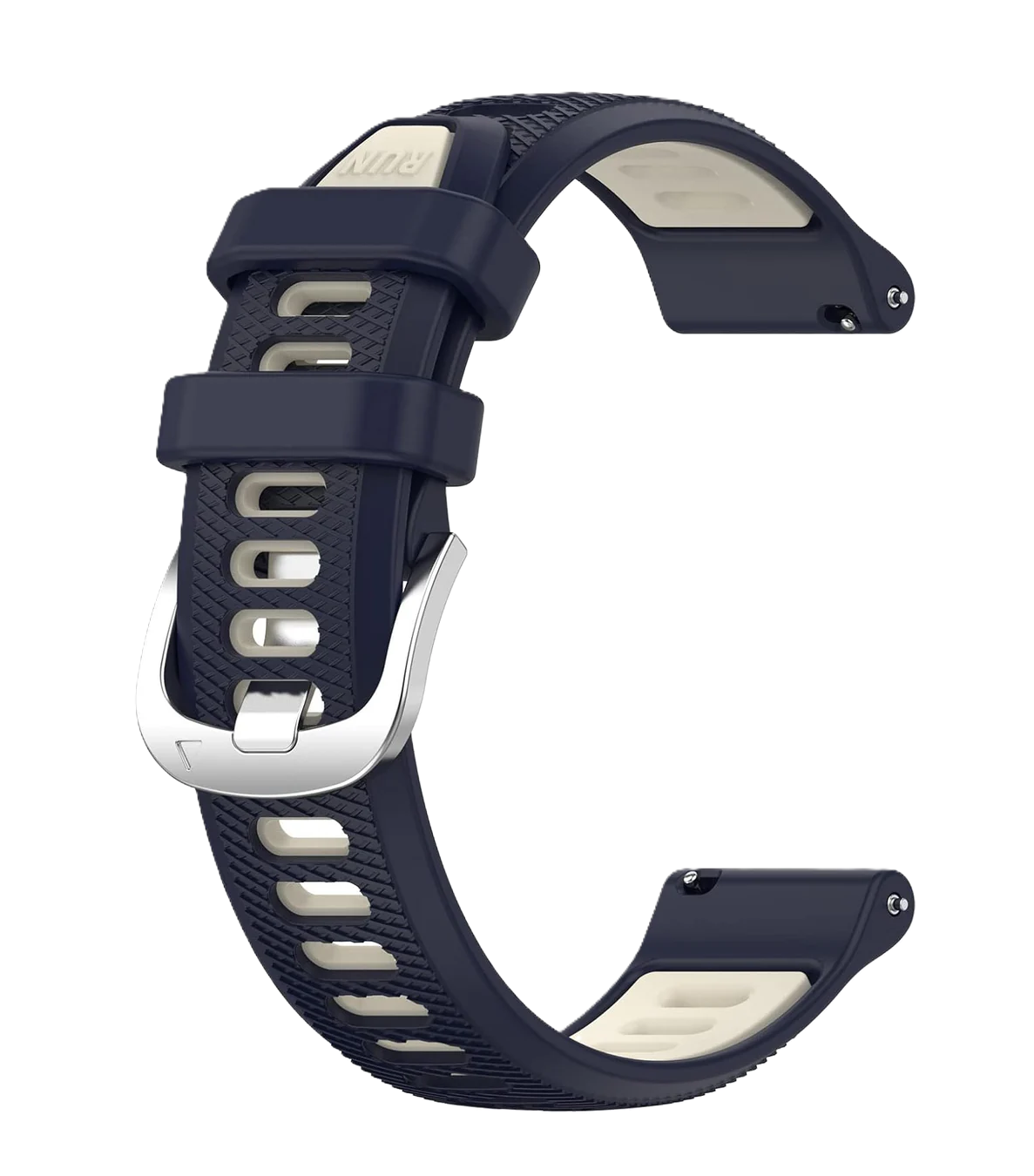سير 974 Bands سيليكون فك سريع لساعة Garmin مقاس 22mm - كحلي/أبيض