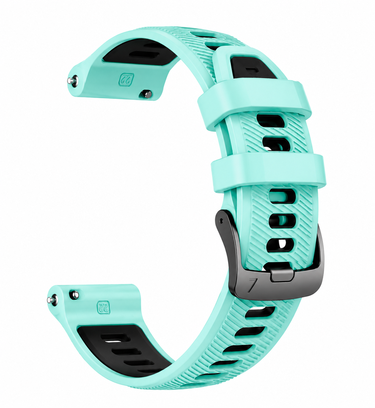 سير 974 Bands سيليكون فك سريع لساعة Garmin مقاس 22mm - تيفاني/أسود