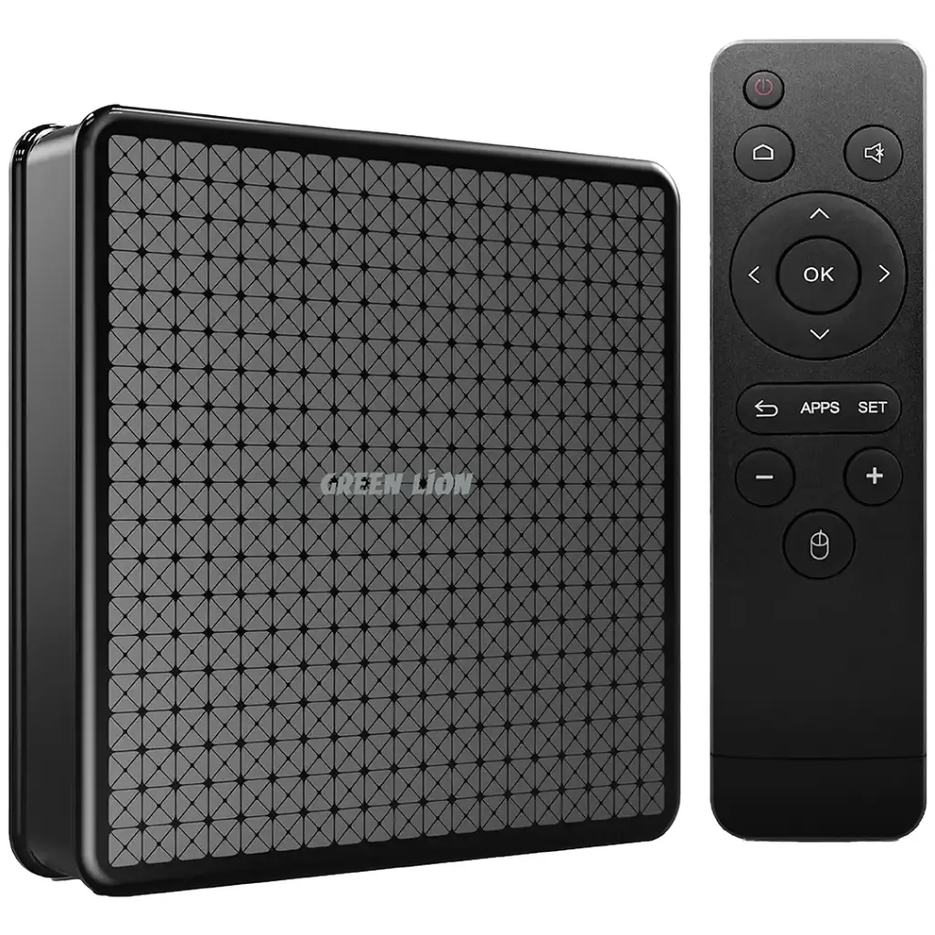 جهاز أندرويد TV Box بدقة 4K Ultra HD من Green Lion - أسود