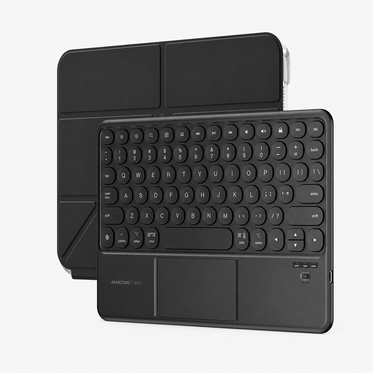 كفر  AmazingThing Minimal مزود بلوحة مفاتيح باللغتين الإنجليزية والعربية لجهاز iPad Air 11 بوصة M2/M3/M4 - أسود