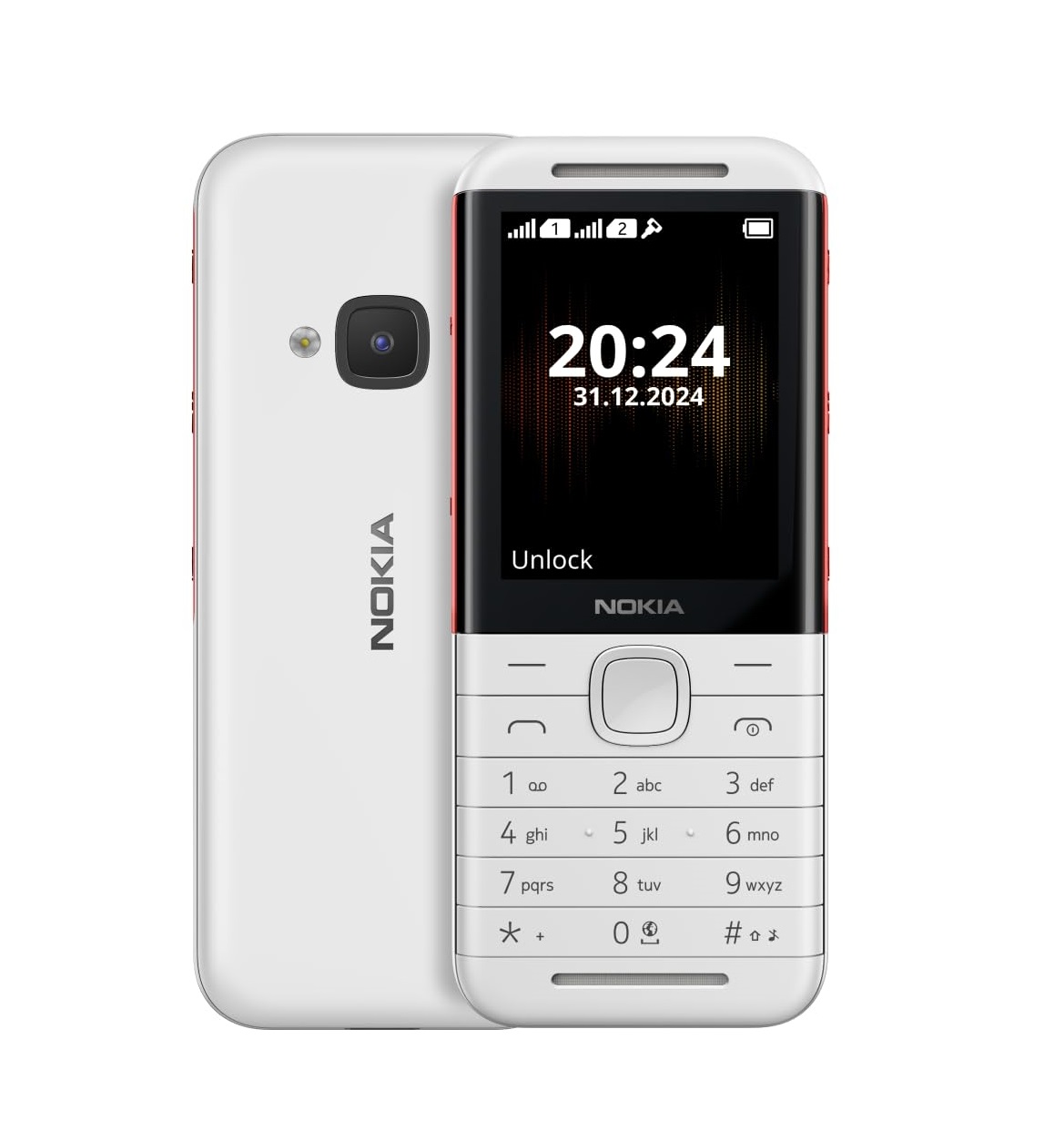 هاتف Nokia 5310 ثنائي الشريحة من HMD – أبيض/أحمر