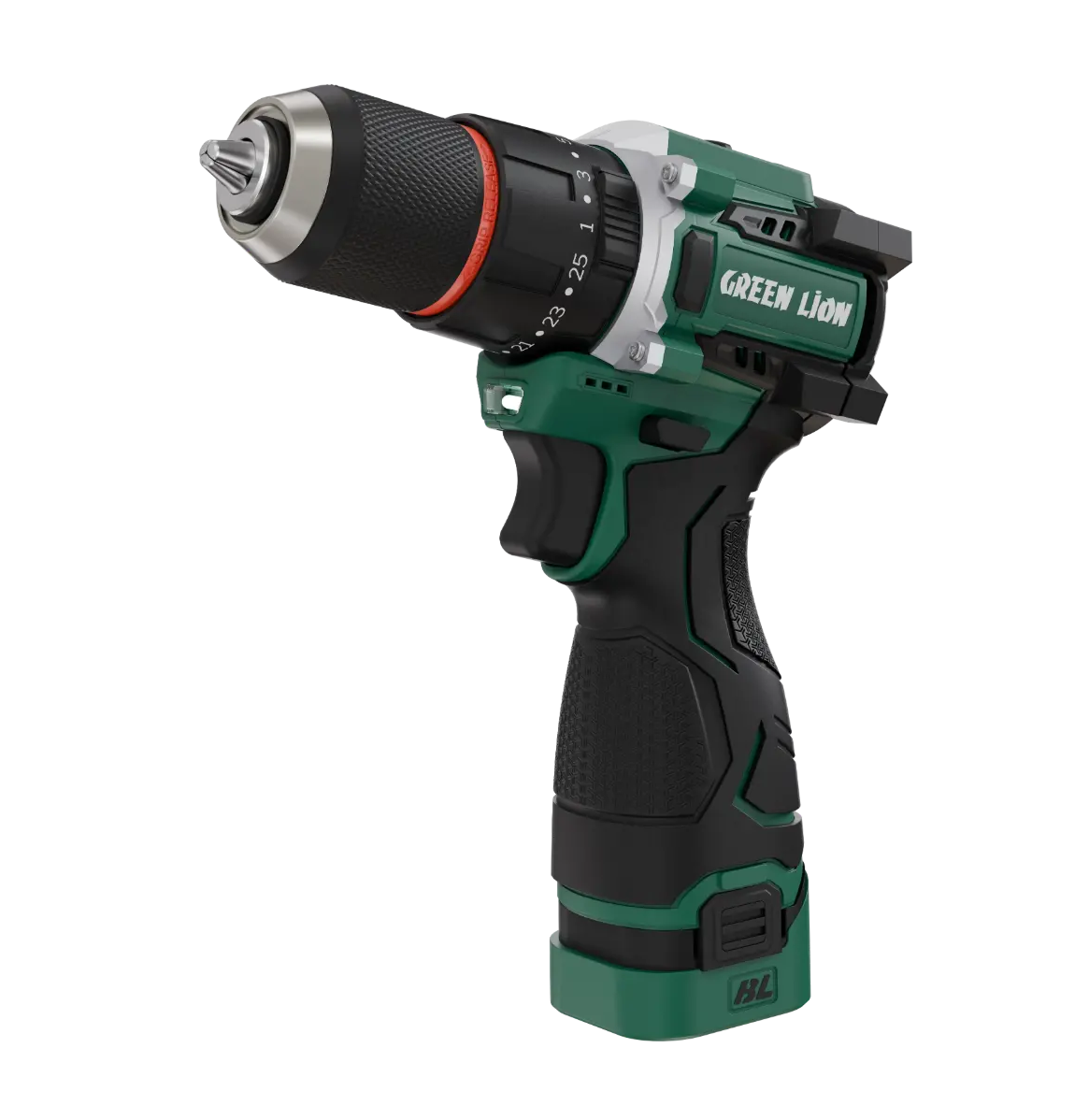 مثقاب مطرقي لاسلكي GD-15 Pro Drive من Green Lion مع بطاريتين 18 فولت 3.0 أمبير - اخضر