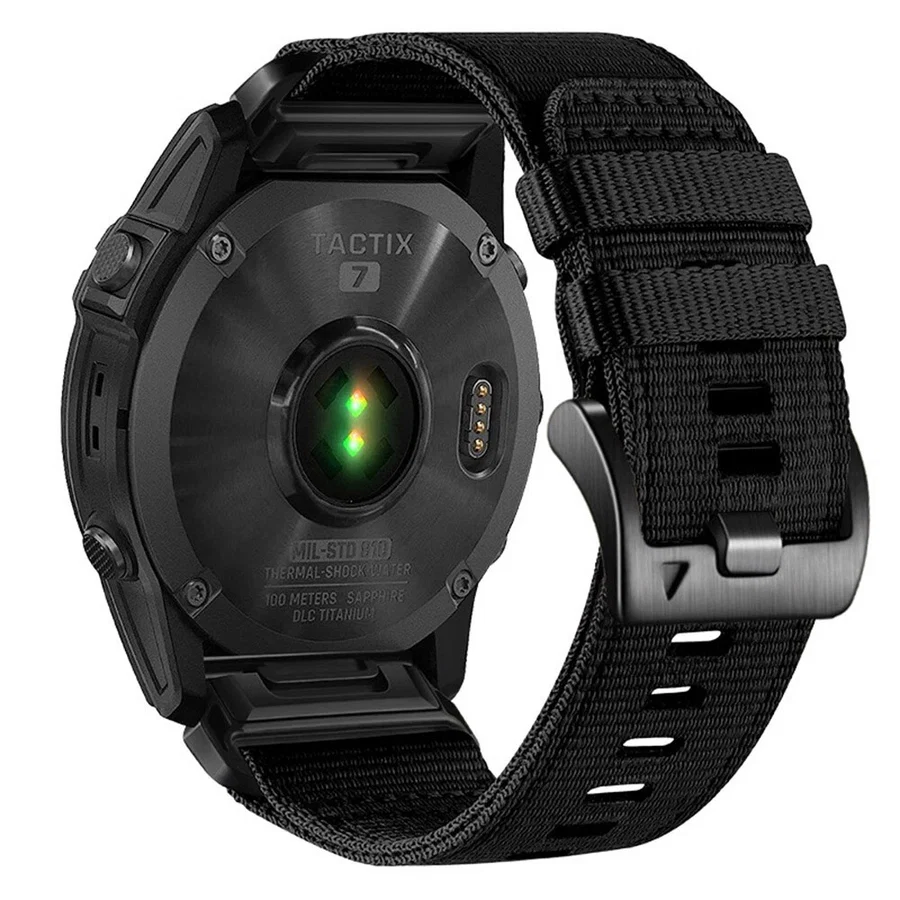 سير قماش QuickFit مقاس 22 مم لساعات Garmin من 974 Bands – أسود