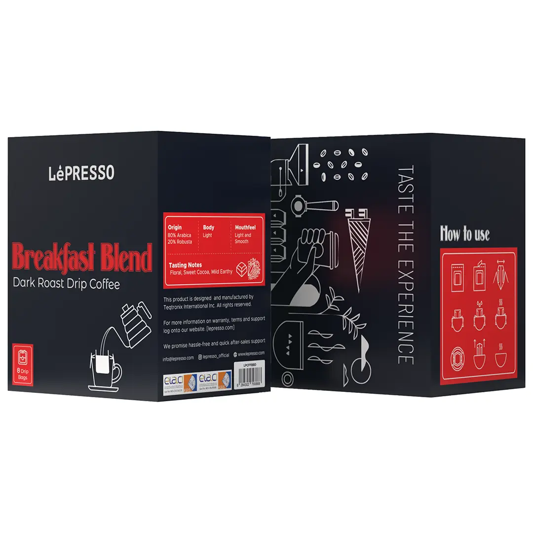 قهوة التقطير بريكفاست بليند بتحميص داكن من LePresso
