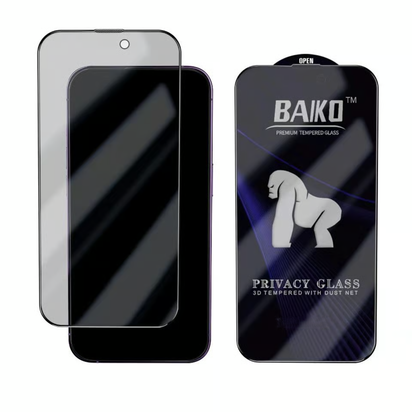 Baiko 45kg Ultra-Strong Anti-Broken Glass Screen Protector for iPhone 17 Pro Max - Privacy