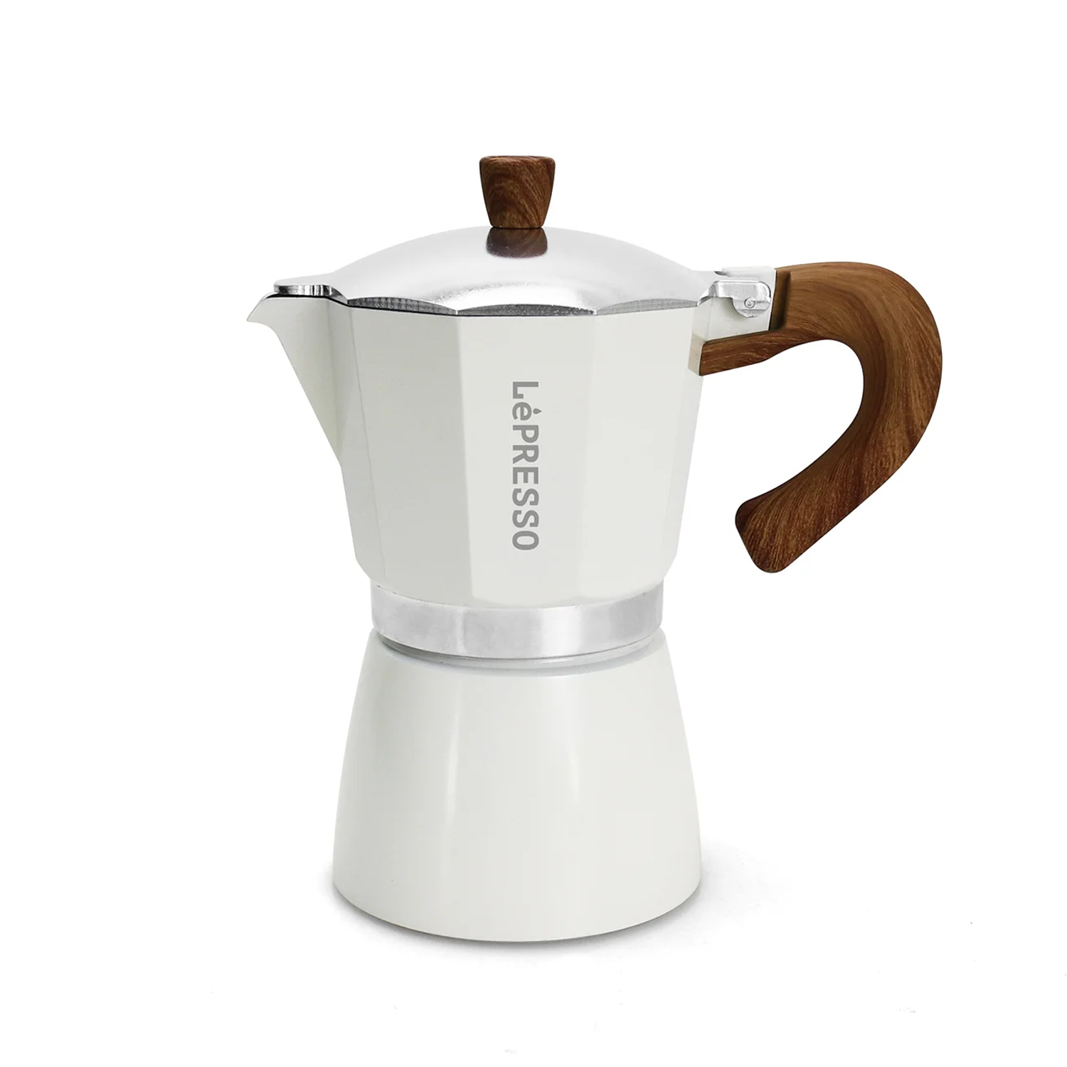 إبريق موكا إيطالي سعة 300 مل من LePresso – أبيض