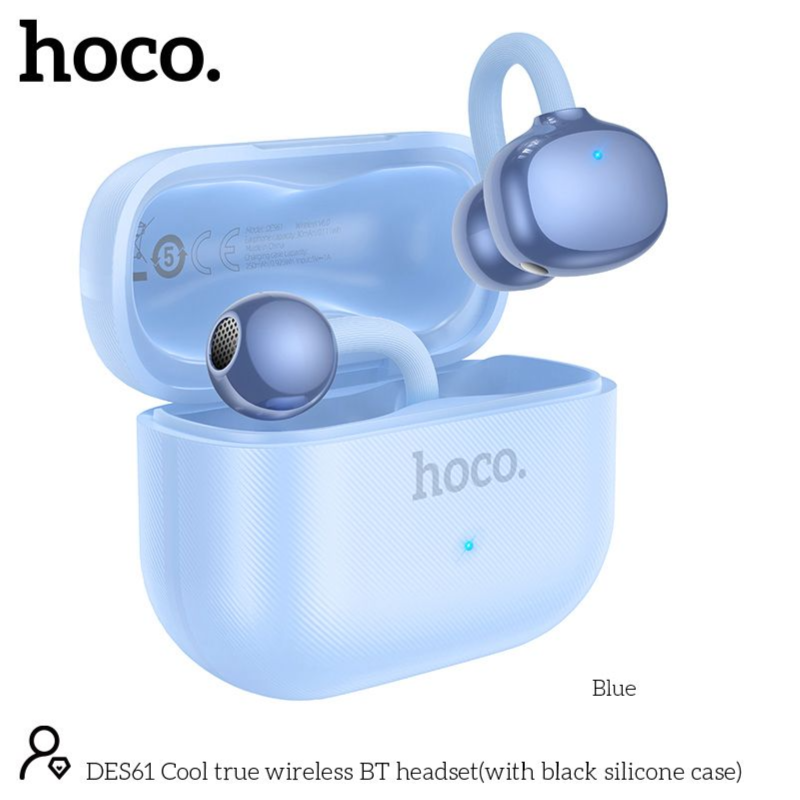 سماعات لاسلكية بتصميم الأذن المفتوحة من HOCO – DES61 - ازرق