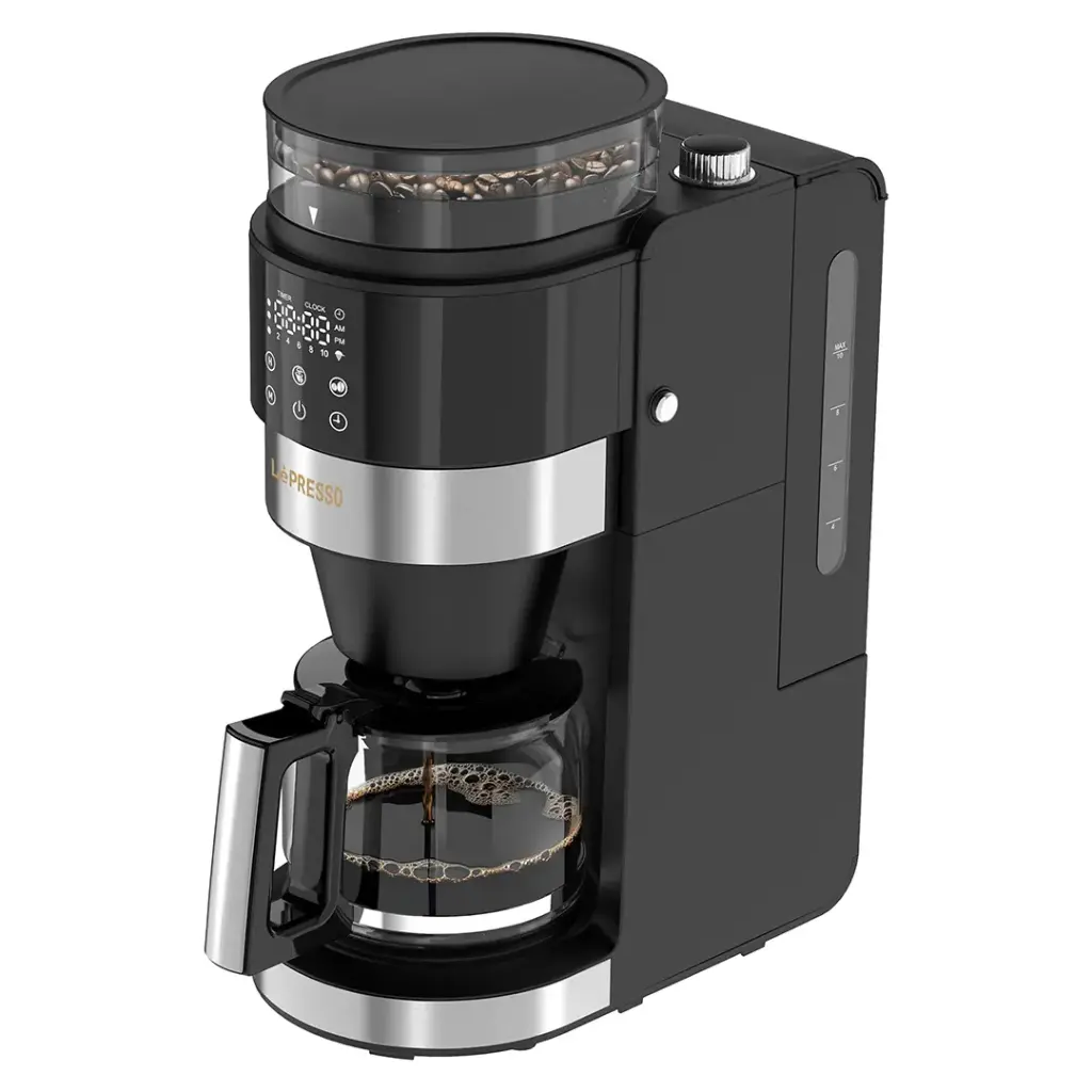 LePresso GrindBrew Drip Coffee Maker with Bean Grinder 900W (LPCFFM0043) Black