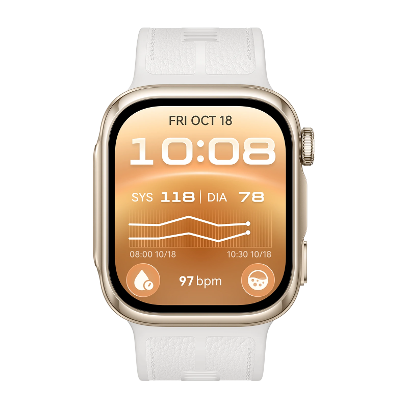Huawei Watch D3 with White Composite Leather Strap - Gold