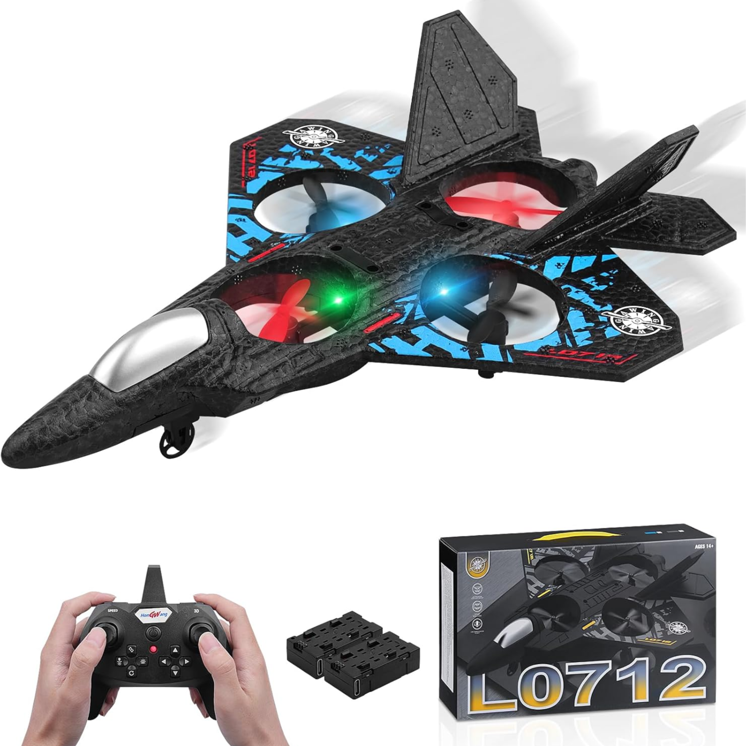 Hongwang L0712 Remote Control RC Fighter Jet - Blue