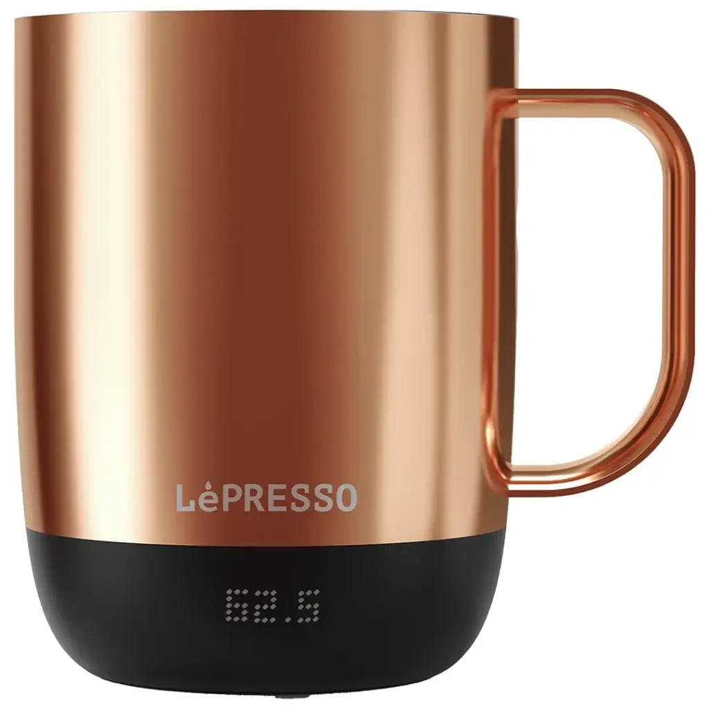 كوب سيراميك LePresso Aurelio مع قاعدة تحكم بالحرارة 300 مل - ذهبي