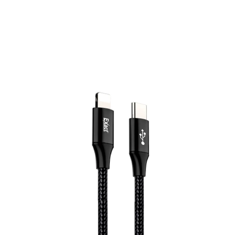 كابل شحن سريع من النوع C إلى Lightning سريع بطول 1 متر (EX1110) أسود