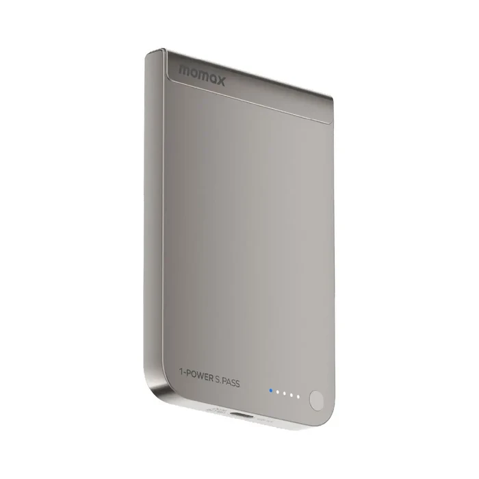 باوربانك اللاسلكي المغناطيسي موماكس 1-Power S.Pass بقدرة 5000 مللي أمبير في الساعة (IP161Q2) تيتانيوم