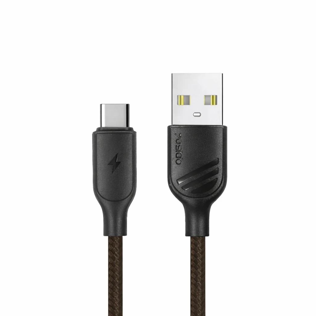 كيبل Yesido USB-A إلى USB-C للشحن السريع بطول 1 متر – أسود