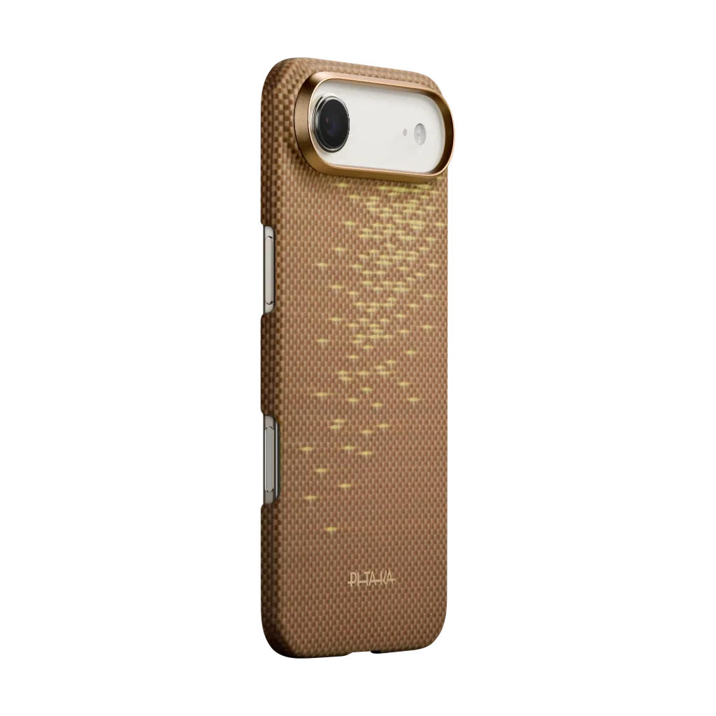 كفر Pitaka فائق النحافة لهاتف iPhone Air - ذهبي لامع