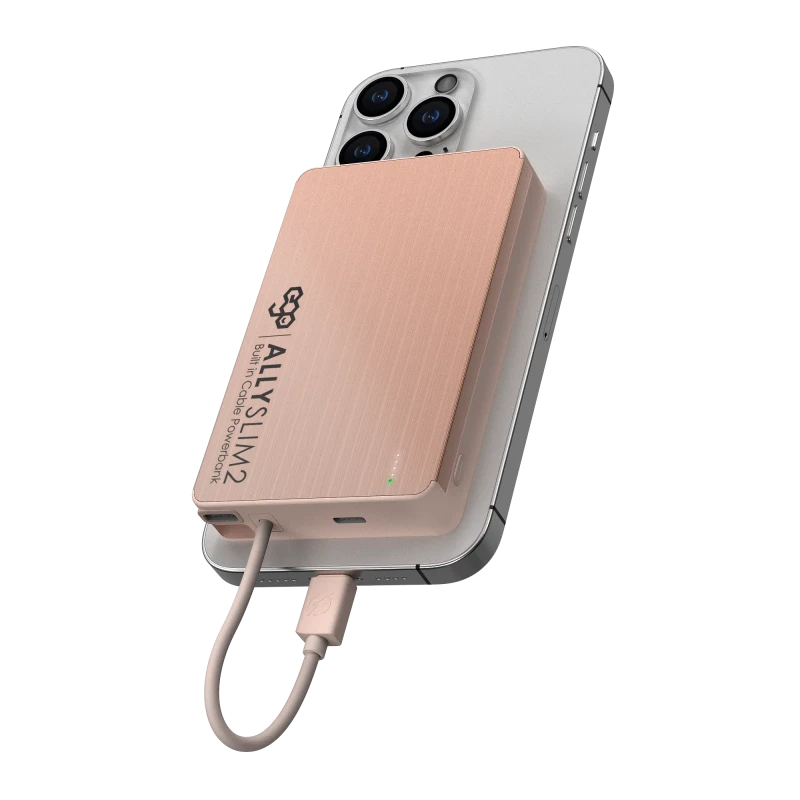 باوربانك 10000 مللي أمبير مع كابل USB-C ومحول Lightning - وردي