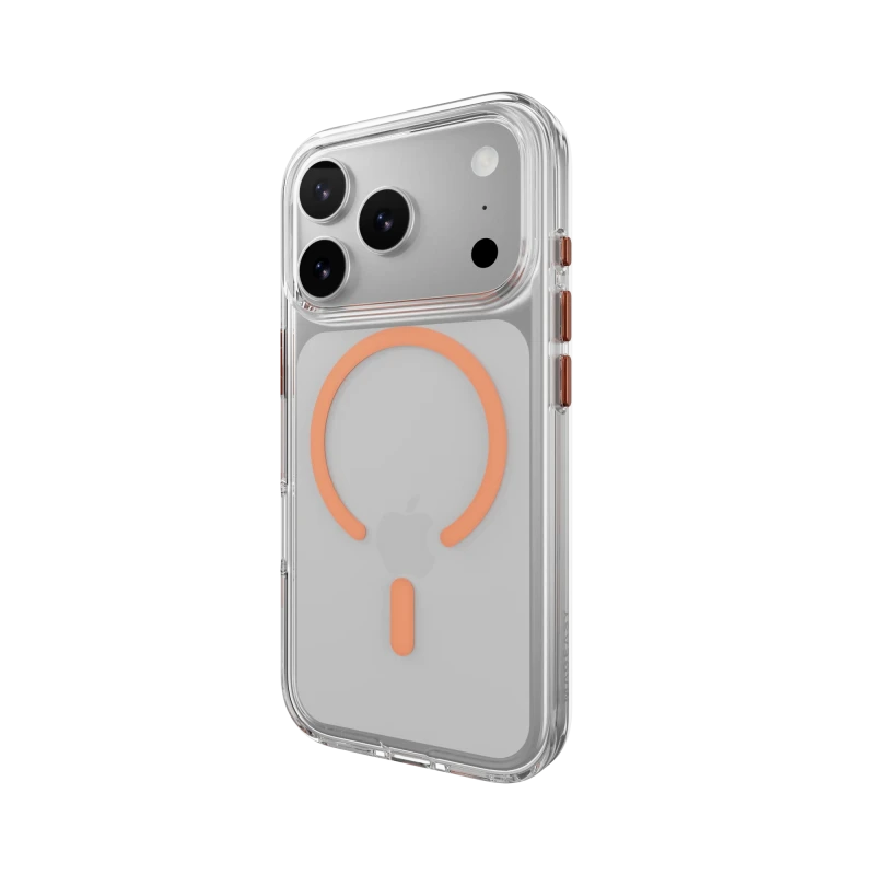 كفر MagEasy Bright M لا تصفر أبدًا لهاتف iPhone 17 Pro - حلقة شفافة/برتقالية