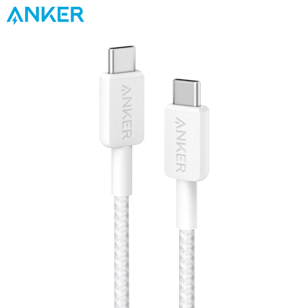 كيبل Anker 322 USB-C إلى USB-C بطول 6متر– أبيض