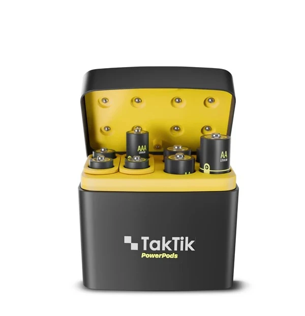 بطاريات TakTik PowerPods AA وAAA مع علبة شحن