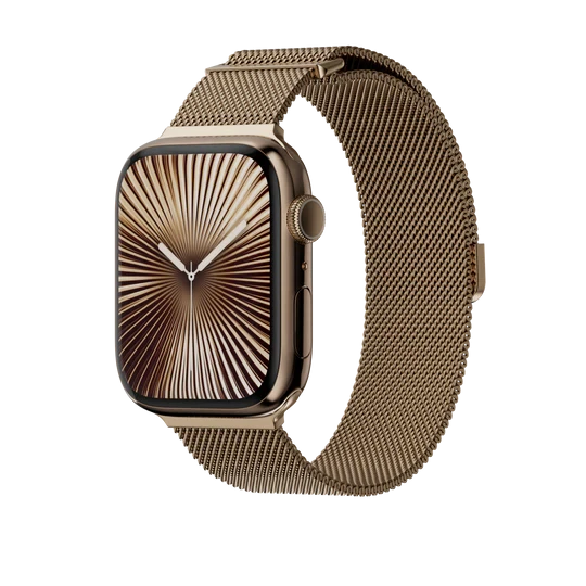 سير ساعة MagEasy Milanese لساعة Apple 44/45/46/49 ملم - ذهبي