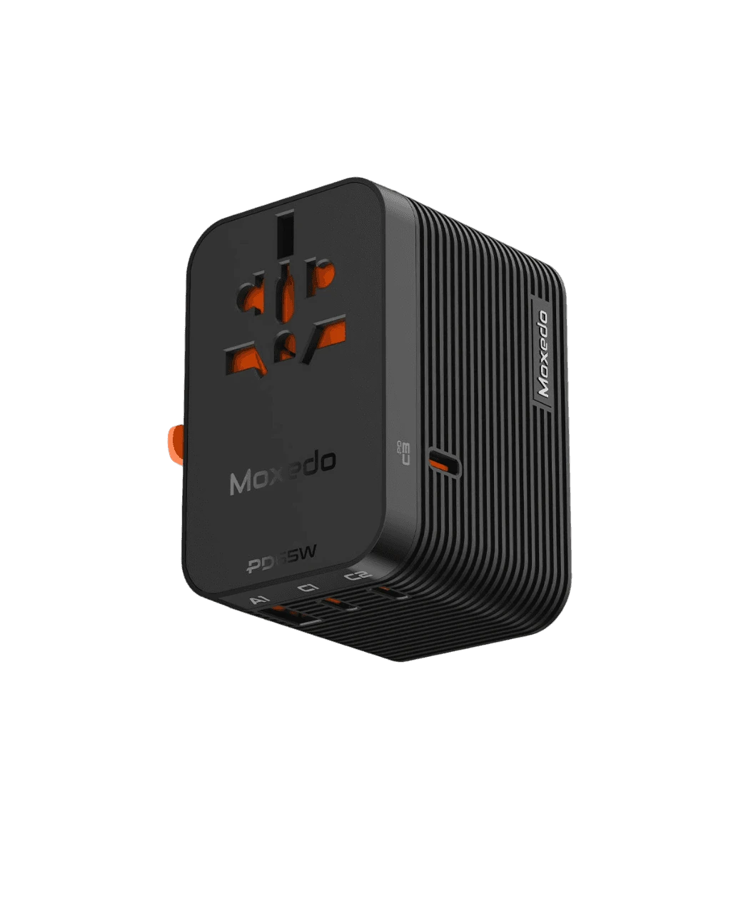 محول السفر Moxedo Universal-Plug+ 65W GaN - 3 USB-C + 1 USB-A (MX-TA026) أسود