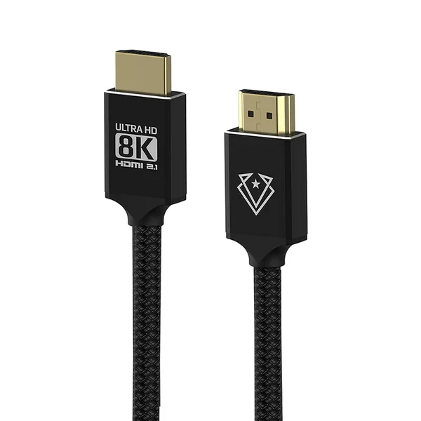 كابل HDMI Vertux VertuLink-150 GameCharged™ 8K للصوت والفيديو ثلاثي الأبعاد بطول 1.5 متر - أسود