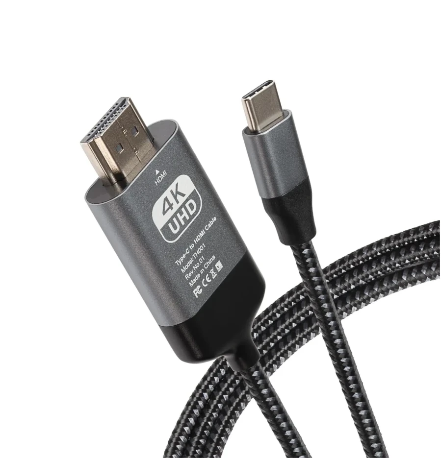 Moxedo كيبل USB-C إلى HDMI مضفر بدقة 4K بطول 3 متر – أسود