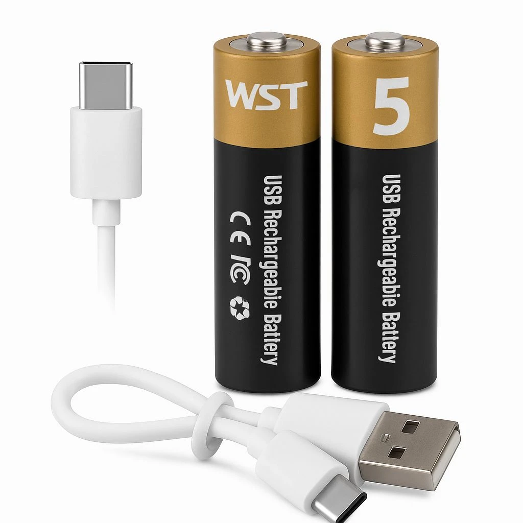 بطارية ليثيوم قابلة لإعادة الشحن WST AA 1.5V 2800mWh - عبوة من قطعتين