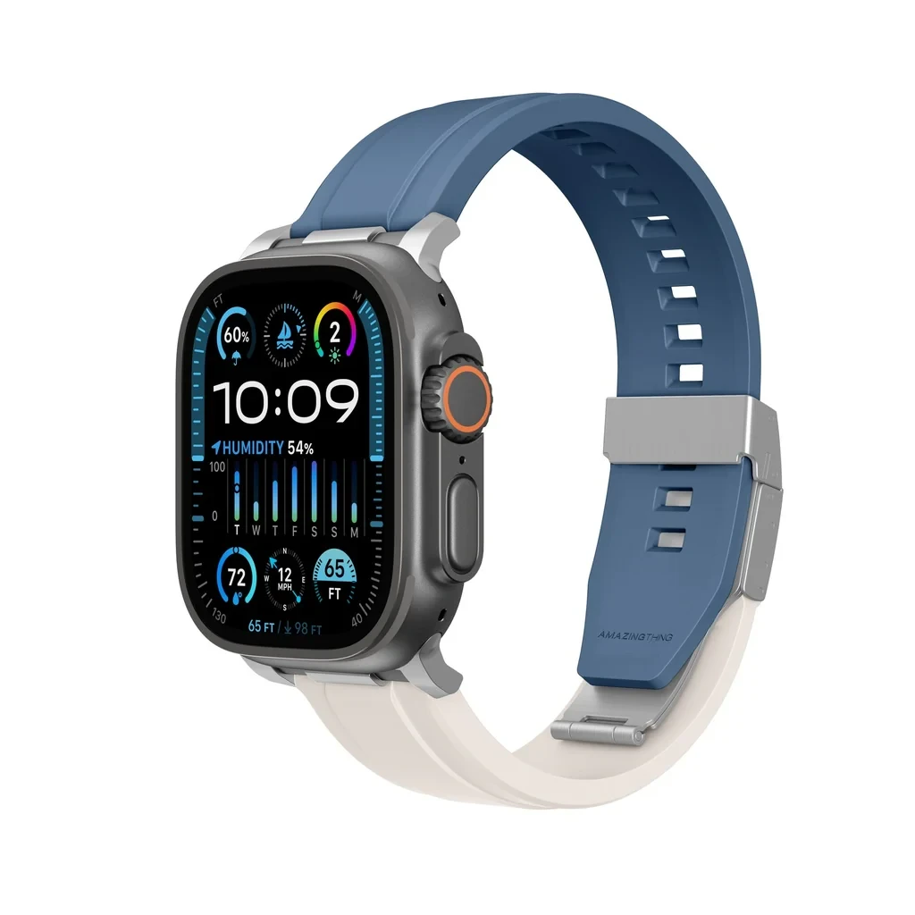 سير ساعة Apple من AmazingThing موديل Titan Chrono مقاس 44/45/46/49MM - ضوء النجوم/الأزرق