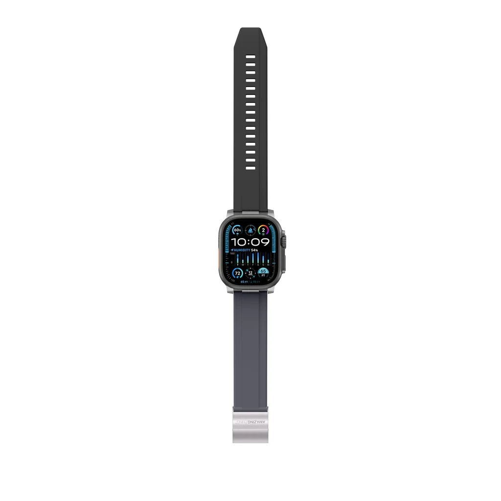 سير  ساعة Apple من AmazingThing موديل Titan Chrono مقاس 44/45/46/49MM - رمادي/أسود