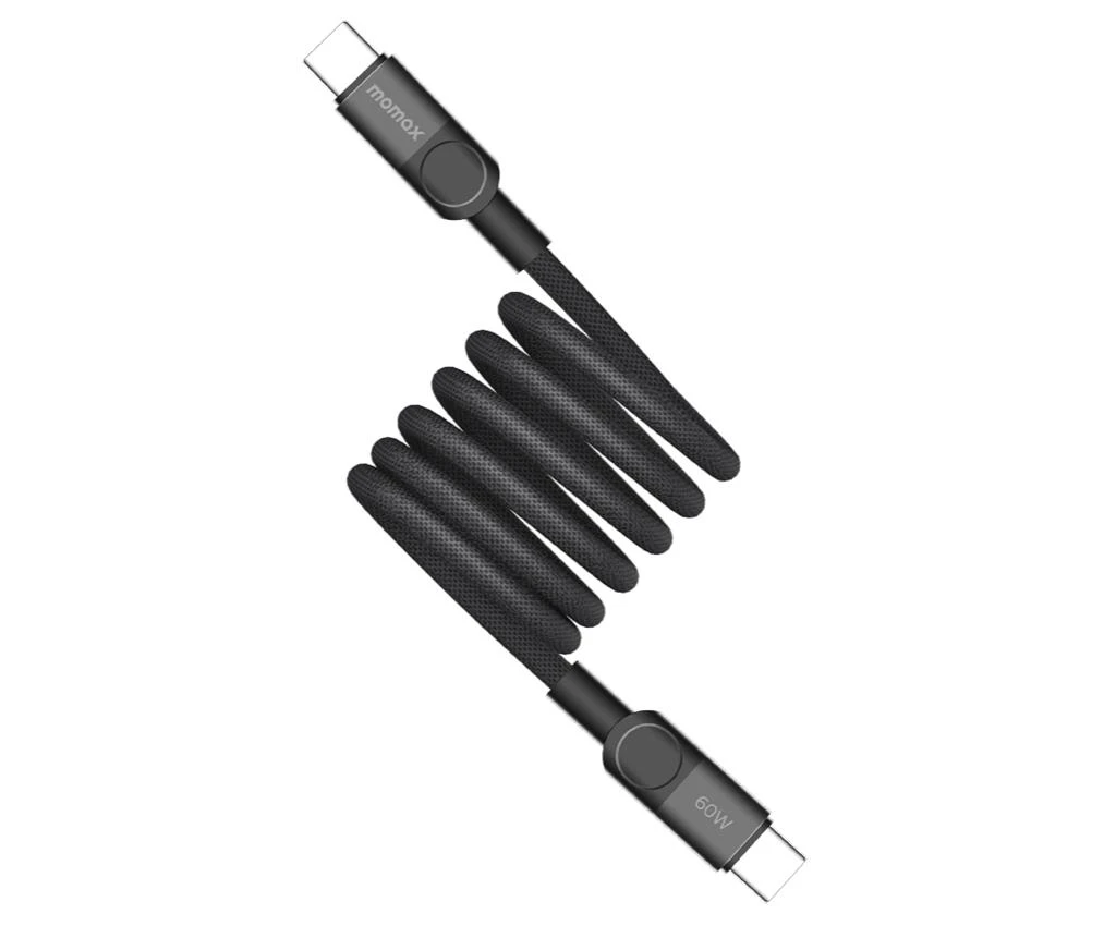 كابل موماكس ماج لينك 60 واط USB-C إلى USB-C كابل مغناطيسي 1 متر - أسود