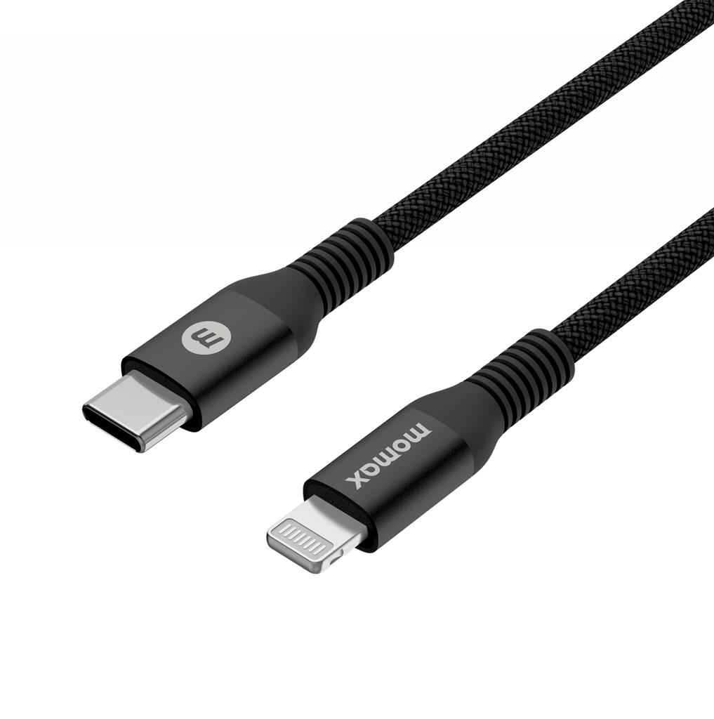 كابل Momax Elite Link بطول 1.2 متر من Lightning إلى USB-C (DL51) أسود