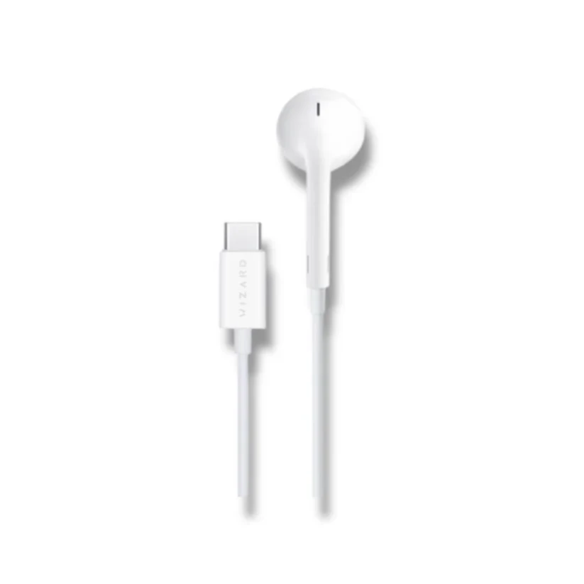 سماعة Wizard أذن واحدة بمنفذ USB-C - ابيض