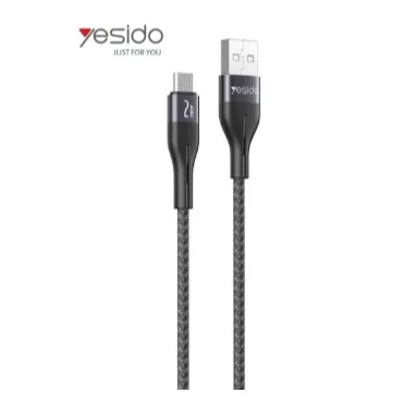 كابل Yesido للشحن السريع USB-A إلى Micro - 1 متر (CA121M) أسود