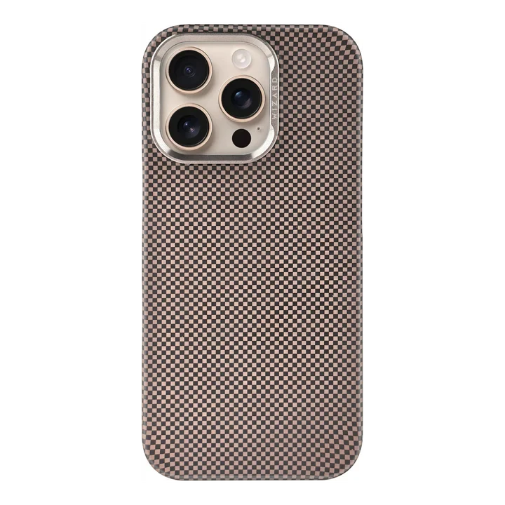 كفر بتصميم نسيج عائم ثلاثي الأبعاد من Wizard Vibe Shield - 15 Pro Max Gold