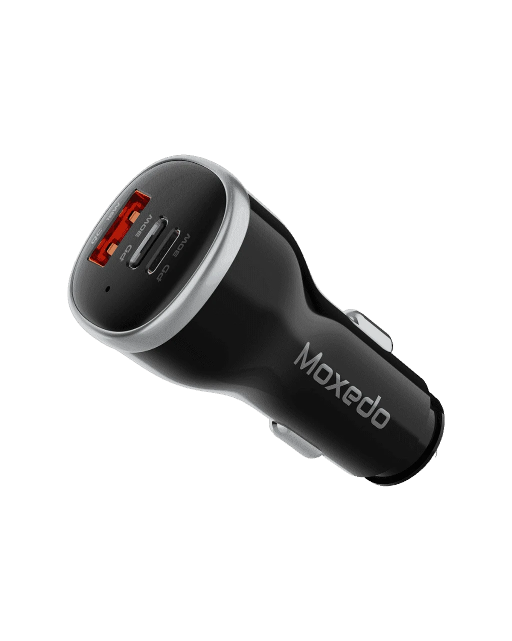 شاحن سيارة موكسيدو فائق السرعة USB-C/USB-A ومنافذ Lightning (MX-CC028) أسود
