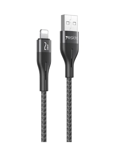 كابل YESIDO للشحن السريع من USB-A إلى Lightning بطول 1 متر (CA121L) - أسود