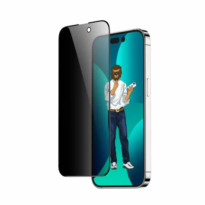 حماية شاشة الخصوصية 9H Steve من Green Lion لهاتف iPhone 15 Pro Max