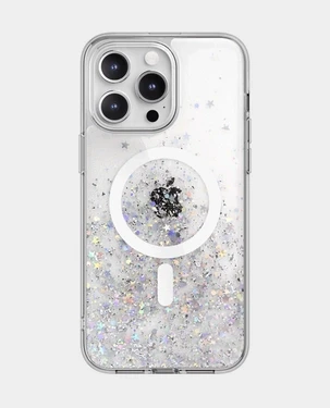 كفر SwitchEasy Starfield Sparkling Glitter الراتنج Magsafe لهاتف Iphone 15 Pro - شفاف