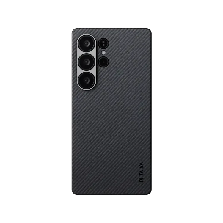 كفر Ultra-Slim لهاتف سامسونج S25 Ultra من Pitaka - Black/Grey Twill