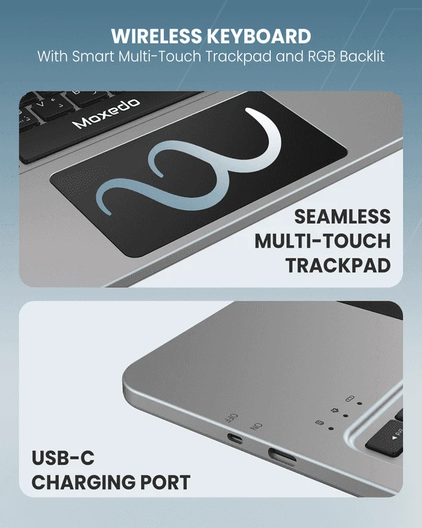 لوحة مفاتيح Moxedo Magic لجهاز iPad Air 13 بوصة (M2/M3) وPro 12.9 بوصة