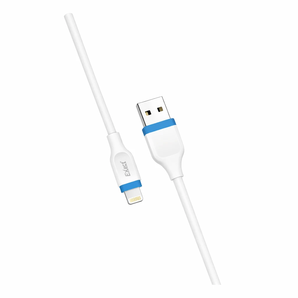 كابل بيانات إكسكت فليكس تشارج USB-A إلى Lightning 65 واط من السيليكون بطول 1 متر (EX-3203) أبيض