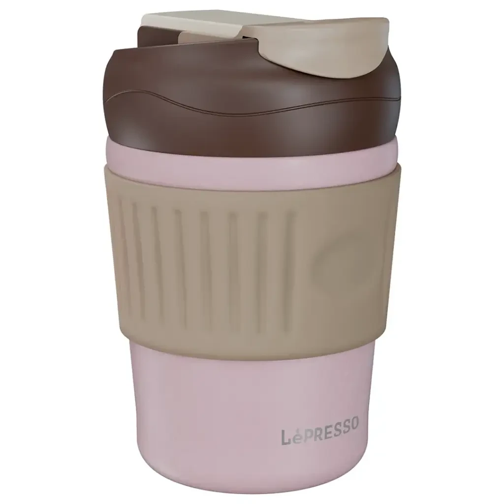 كوب LePresso Morningscape Tumbler ذو رشفة مزدوجة 350 مل (LPPBCFFCPK) وردي