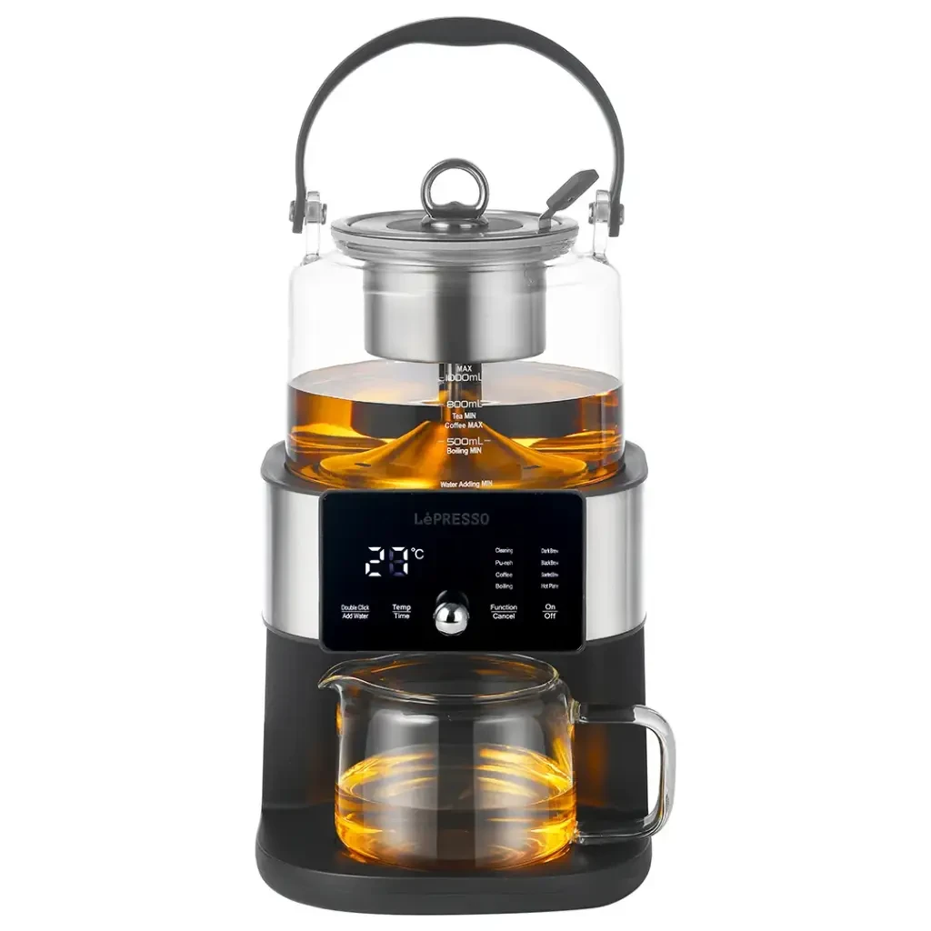 ماكينة تحضير الشاي والقهوة LePresso Brewfinity مع شاشة رقمية 1000 مل - أسود