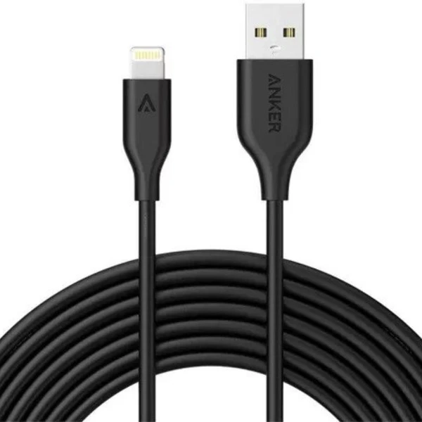 كابل PowerLine II انكر من USB الى  Lightning بطول 3 متر - أسود