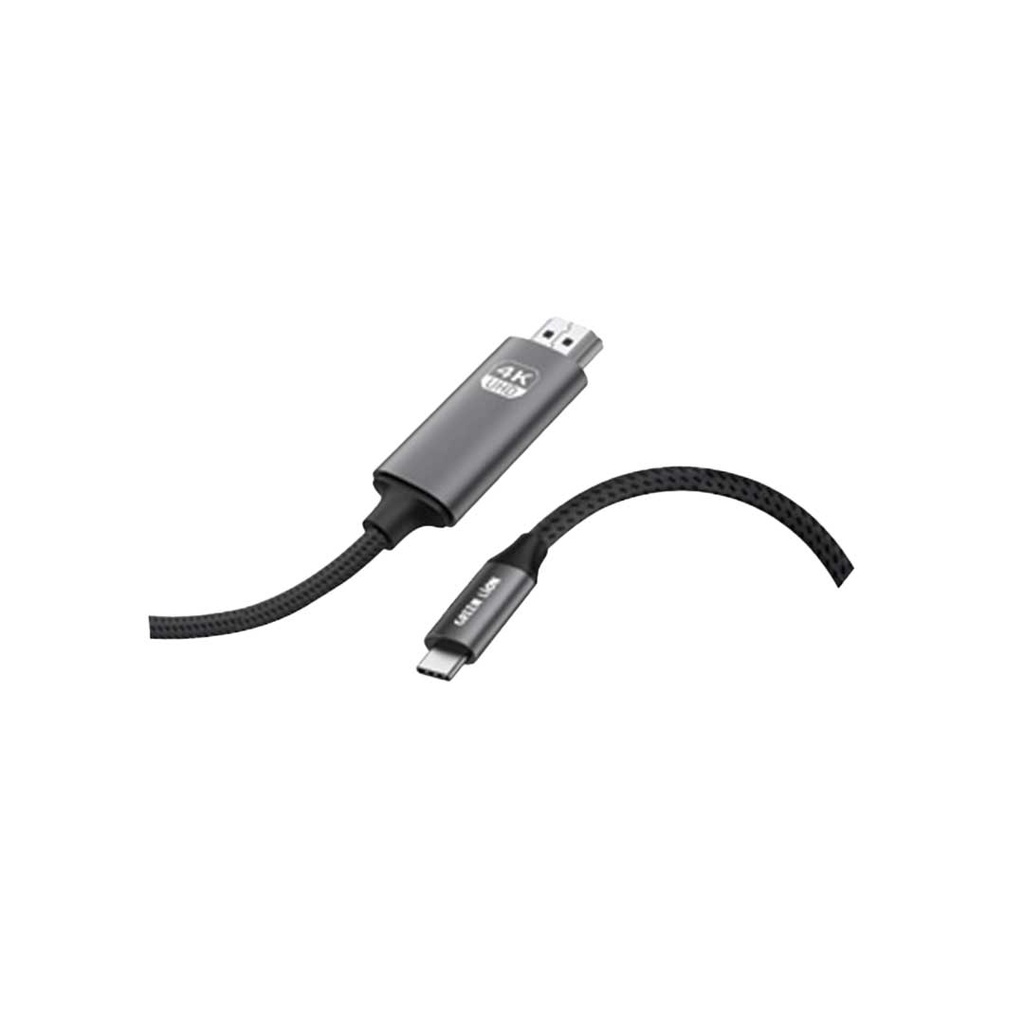 كابل جرين ليون USB-C إلى HDMI بطول 2 متر بدقة 4K - أسود