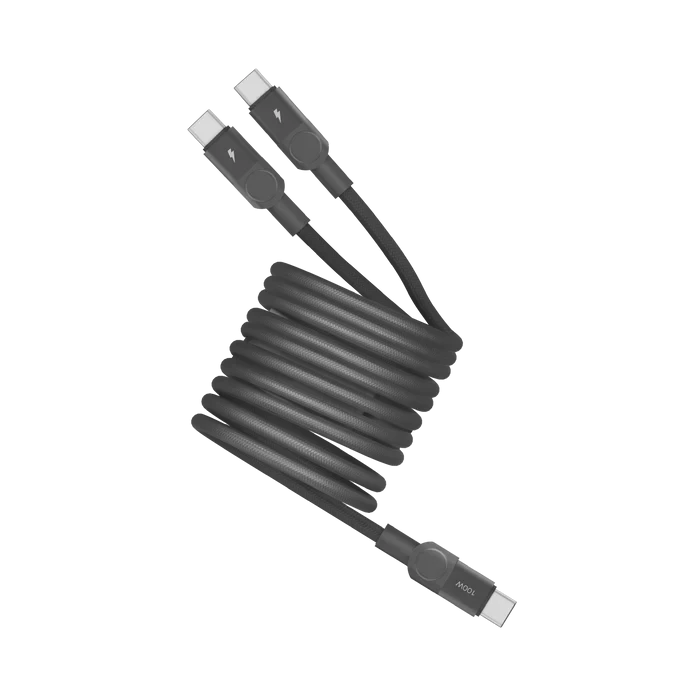موماكس ماج لينك 100 واط USB-C إلى USB-C كابل مغناطيسي مزدوج 2 متر - أسود